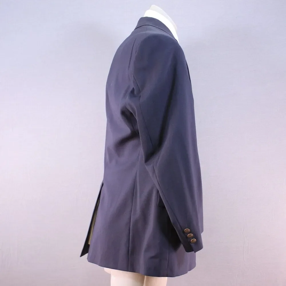 Vintage Stafford Traveler Plus Men's Sport Coat 2 Button Navy Wool Blend 46R